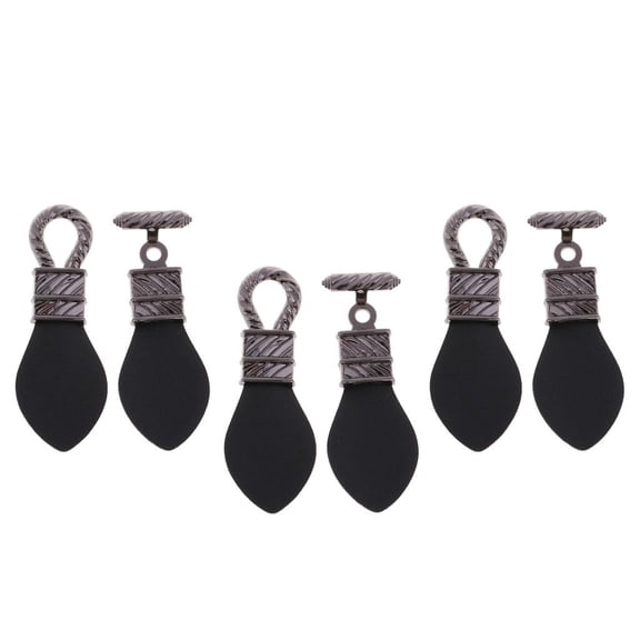 balikha 3 Pieces PU Leather Toggle Buttons Leather Buttons Metal Hooks Duffle Coat Closure for Coats, Sweaters, Belts, Jackets