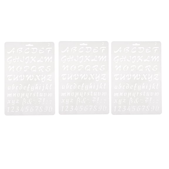 balikha 3x Diary Stencil Plastic Floral Scale Paint Multifunctional Drawing Ruler - Uppercase