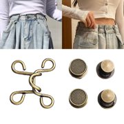 balikha 4 Pack Adjustable Waist Buttons Extender Kit Jeans Tightness Waist Extender Button Waist Buckle for Pants Jean Instant Button - Bronze