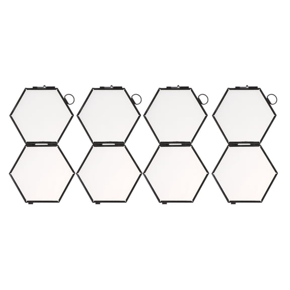 balikha 4x Hexagon Photo Glass Decoration Certificate Documents Photo Paper Glass Photo Photo Birthday Gifts for Friend