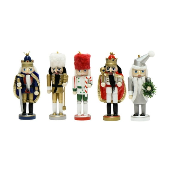 balikha 5 Pieces Nutcracker Puppet Statues Xmas Hanging Pendants Gift Crafts Toys Christmas Decorations Hanging Decor for Living Room