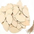thumbnail image 1 of balikha 50 Pieces Unfinished Hanging Wood Sign,Wooden Christmas Ornaments,Blank Paintable Plaque for Writing Painting DIY Making Xmas, 1 of 9