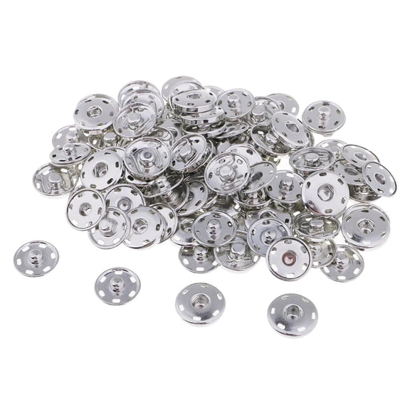 balikha 50 Sets Sew-on Buttons Press Button Snap Fasteners for DIY Jacket Coat Clothing Big Size 21mm, Silver, Copper
