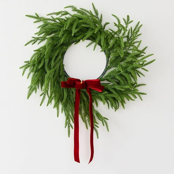 balikha 50cm Green Artificial Christmas Wreath Realistic Multipurpose Xmas Garland Front Door Wreath for Entryway Decor Lightweight Style B