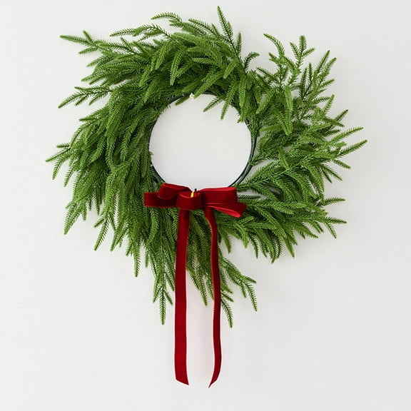 balikha 50cm Green Artificial Christmas Wreath Realistic Multipurpose Xmas Garland Front Door Wreath for Entryway Decor Lightweight Style B
