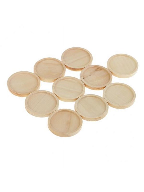 6-10pack 10 Pcs Stone Base Support Blank Round Setting Base Charm Cabochon Wood 6 Pcs