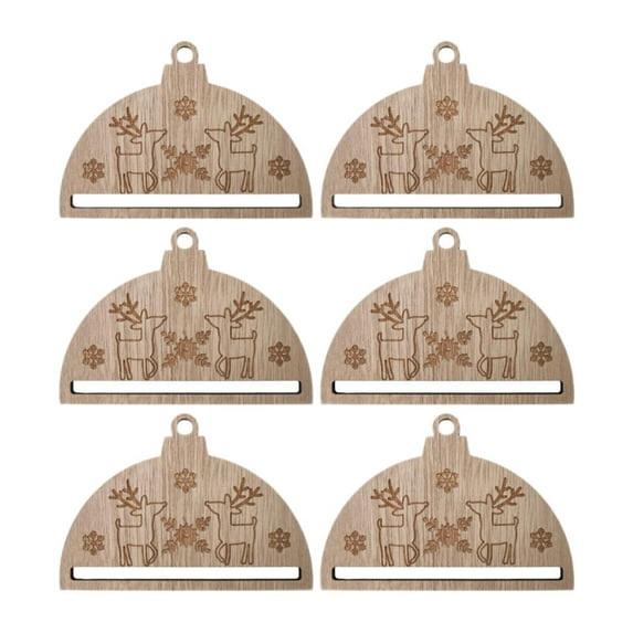 balikha 6Pcs Christmas Macrame Ornament Christmas Ornament Wall Hanging Semi Circle Crafts Xmas Tree Decor for Holiday Seasonal Decor Elk