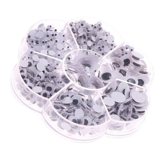 balikha 710 Pieces Assorted Size Self Adhesive Sticky Wiggly Wiggle Googly Eyes Embellishments For Art Crafts Handmade Toys 4/5/6/7/8/10/12mm