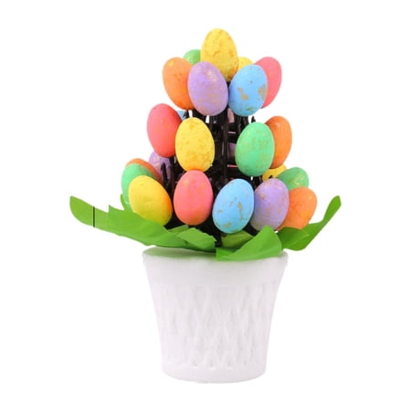 balikha Artificial Easter Eggs Bonsai Ornament Decoration Party Supplies Decorative Easter Decoration for Holiday Indoor Gold Dots