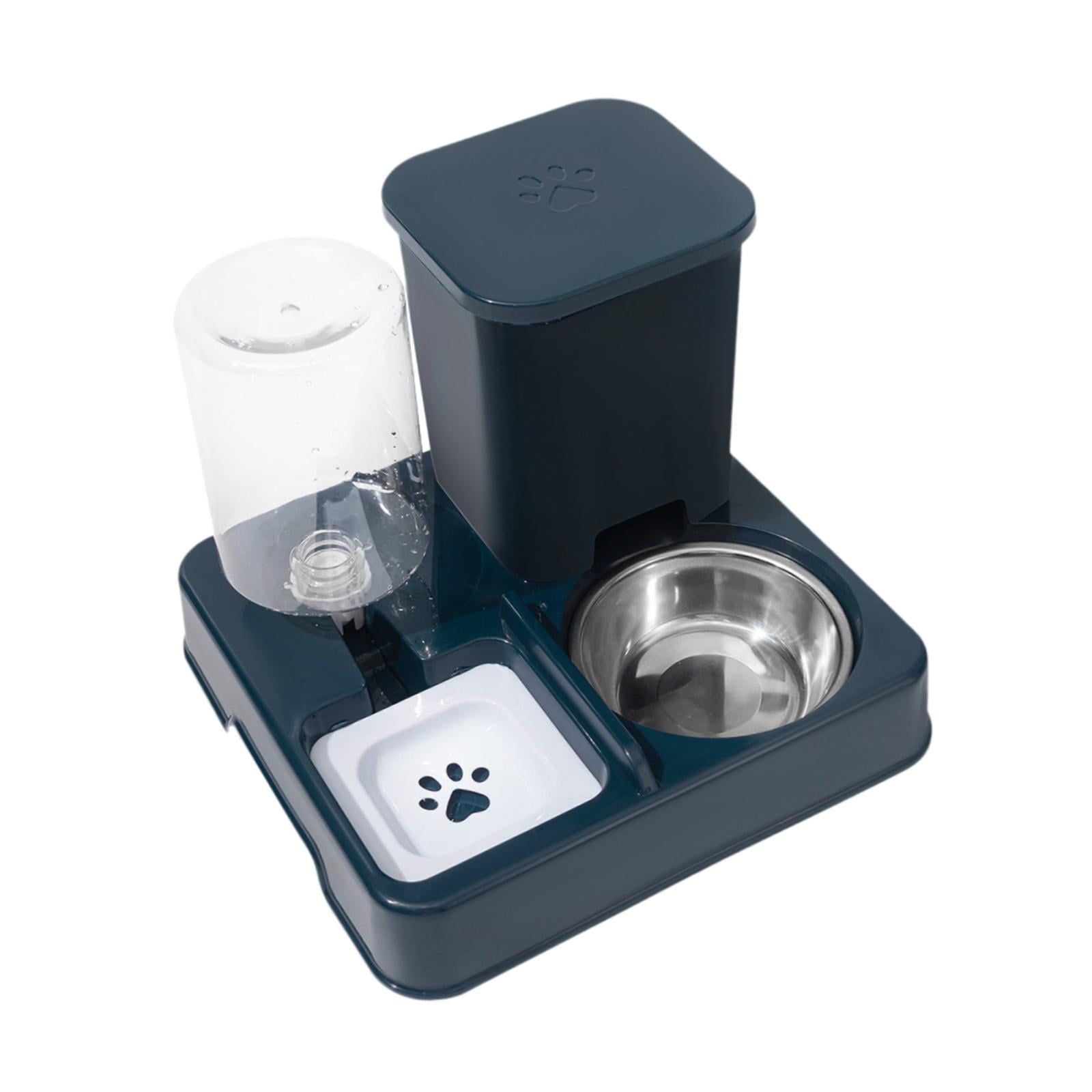 balikha Automatic Dog Cat Feeder 2 in 1 Feeder and Water Dispenser Easily Clean Large Capacity Dry and Wet Separation for Dogs Rabbits dark blue