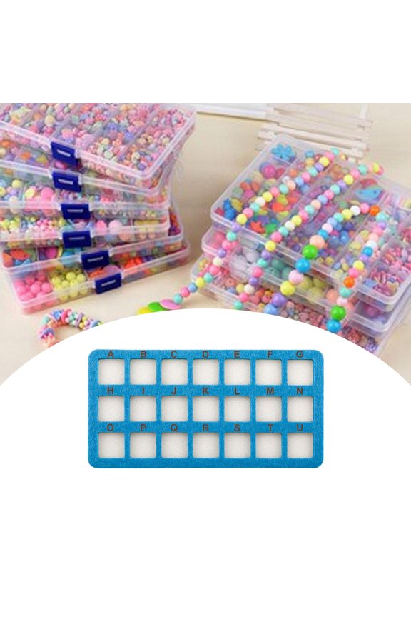 Bead Mat 21 Grid Bead Cushion for Art Crafts Necklaces Making Jewelry Making Blue