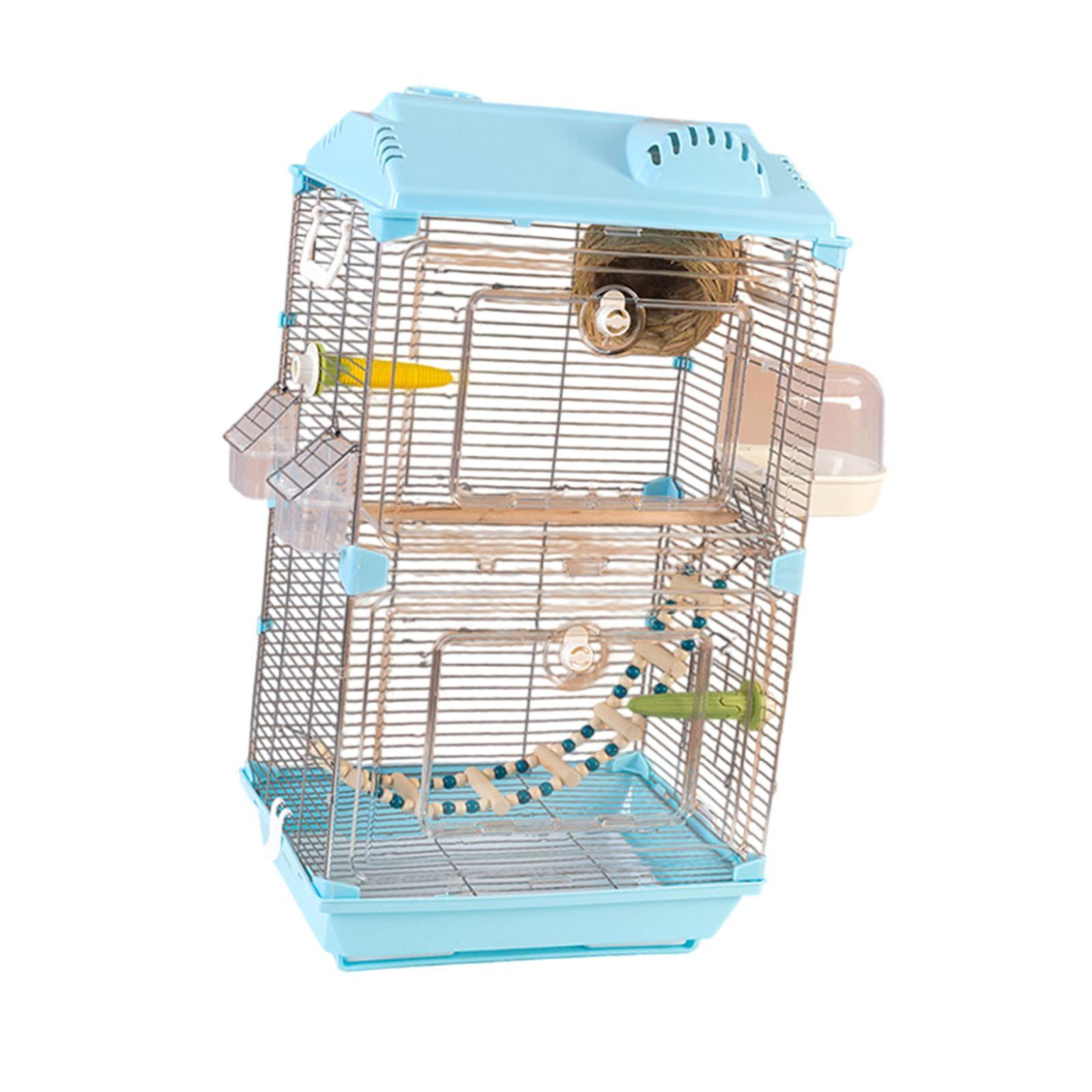 balikha Bird Cage Birdcage Breathable Transparent Acrylic Home Decor with Stand Accessories Parrot Cage for Lovebirds Small Pet Birds blue