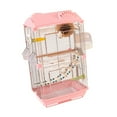 thumbnail image 1 of balikha Bird Cage Birdcage Breathable Transparent Acrylic Home Decor with Stand Accessories Parrot Cage for Lovebirds Small Pet Birds pink, 1 of 9