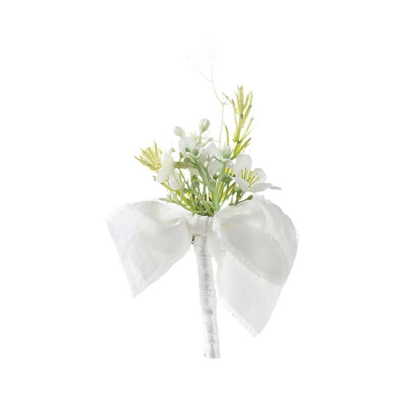 balikha Boutonniere Corsage Practical Romantic Simple Design Convenient Artificial Flower Wedding Prom for Groom Ceremony 8cmx14cm