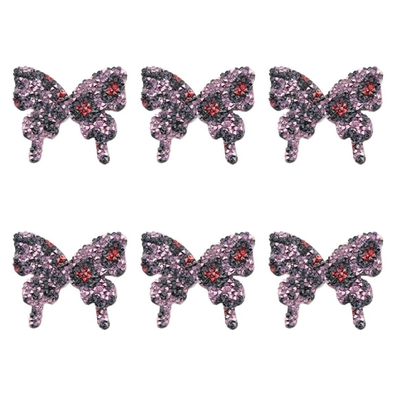 balikha Butterfly Iron on Clothing Decorative Appliqued Decor DIY Sequined Cherry Sticker for Hat Backpack Clothing violet