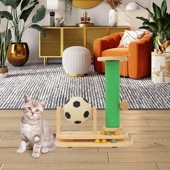 Solid Stable balikha Cat Cat Scratch Post Interactive Pet Toy Cat Claw Toy Ball ...