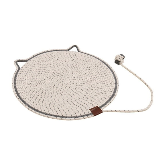 balikha Cat Scratcher Mat Cat Scratching Pad Horizontal 19.7'' Round Cat Scratch Pad Furniture Protector for Couch Sofas Wall Playing White