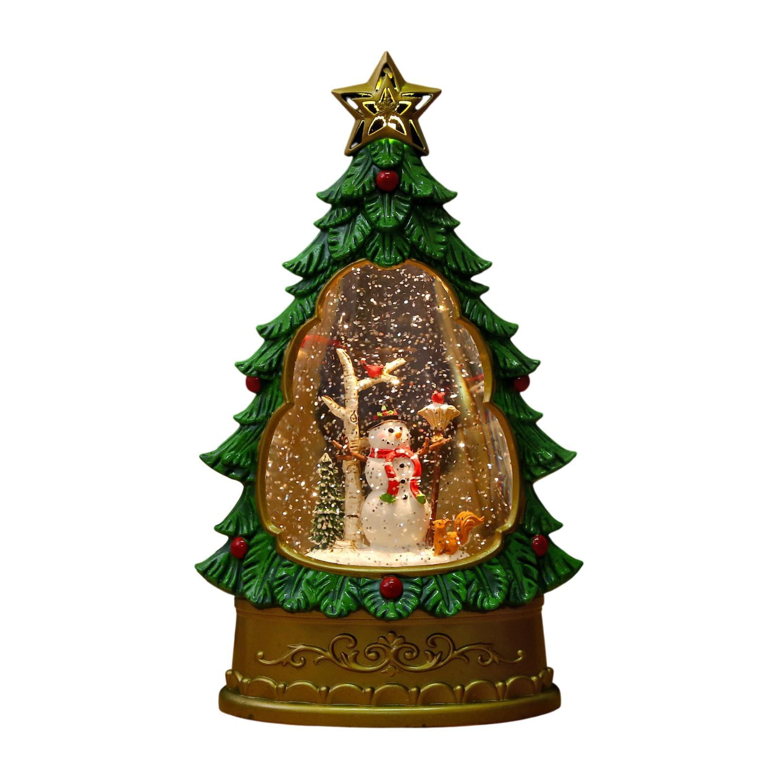 balikha Christmas Snow Globe Lantern Christmas Tree Music Box Night