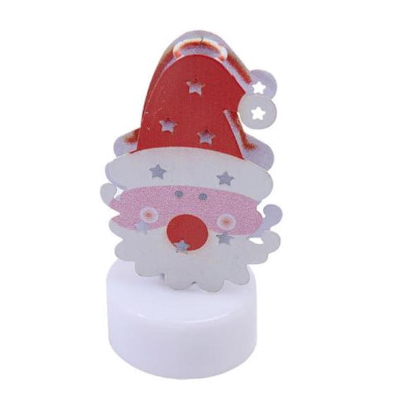 balikha Christmas Statue Night Light Decoration NightStand Lamp Ornament Table Lamp for Fireplace Housewarming Desk Cabinet Dormitory Santa Hat