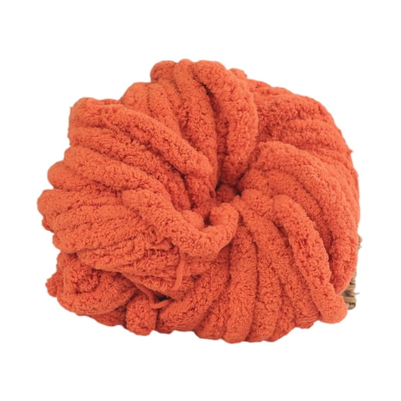 balikha Chunky Wool Yarn Arm Knitting Crochet Super Bulky Polyester Lightweight Washable Soft Thread Hand Knitting DIY Craft Blanket Basket Cushions Suitable Orange Red