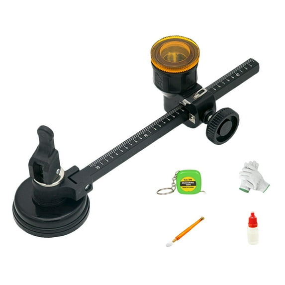 balikha Circular Glass Cutter Tile Cutter Aluminum Alloy Hand Tool Adjustable Round Heavy Duty Glass Circle Cutter Glass Cutting Tool Cutting 400MM