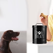 balikha Dog Food Storage Container Portable Sealing Sturdy Metal Handle 54oz Pet Jar black