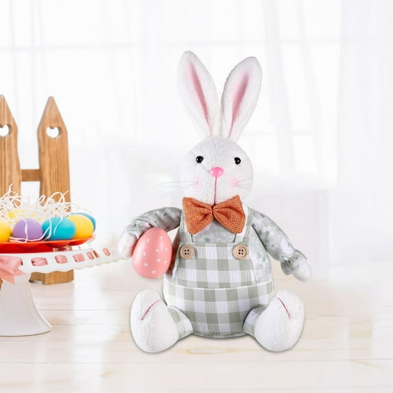 balikha Easter Bunny Decor Ornament Decorative Artwork Party Favors Animal Toy Statue for Anniversary Porch Farmhouse Green