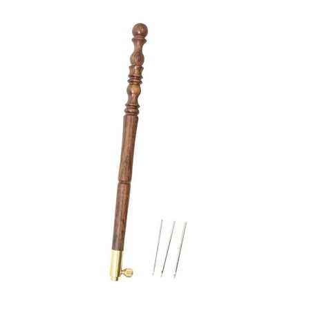 balikha Embroidery Hook Yarn Sewing Tool Wood Handle Portable Multifunctional Sequins Embroidery Punch Pen Stitching Tool for Beading Yellow