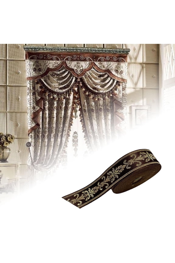 Ethnic Jacquard Ribbon DIY Apparel Accessories Curtain Sewing Ribbon Trim for Jeans Table Runners Coats Placemats Handcraft , Brown