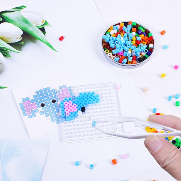 balikha Fuse Beads Craft Kit Beads Set Pegboards Ironing Paper Tweezers Box Multi Color Plastic Melty Fusion For Beginners And Makers Suitable for crafting DIY workshops art practice home