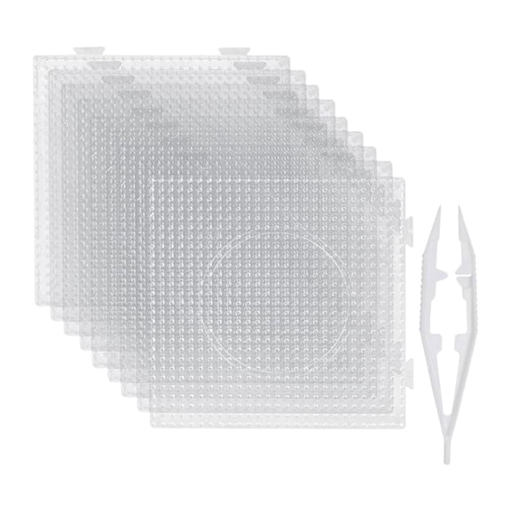 balikha Fuse Beads Pegboards 5 mm Fuse Beads Boards Beading Lightweight Crafting Projects Portable Peg Boards with Tweezers