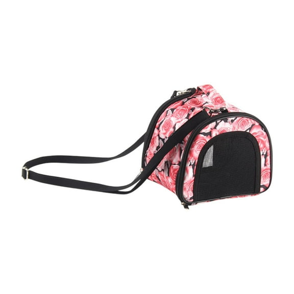balikha Hamster Carrier Bag of Guinea Pig Carriers Portable Breathable Mesh Outside -bags -travel Bag for Small Animals Hamster Sugar Glider Pink Flower