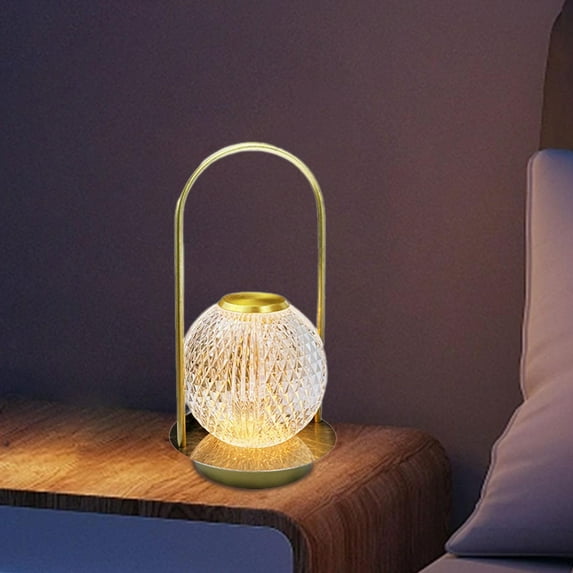 balikha Lantern Lamp ,Night Lamp ,Portable Metal Dimmable 3 Colors Bedside Lamp Touch Lamp for Restaurant Indoor Outdoor Bar Desk Spherical