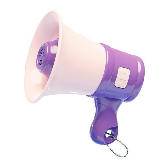 balikha Mini Megaphone Loud Speaker Keychain Sound Toy ing Role Play Small Bull Bullhorn with Chain for 3, 4, 5, 7, 8 Year Old violet