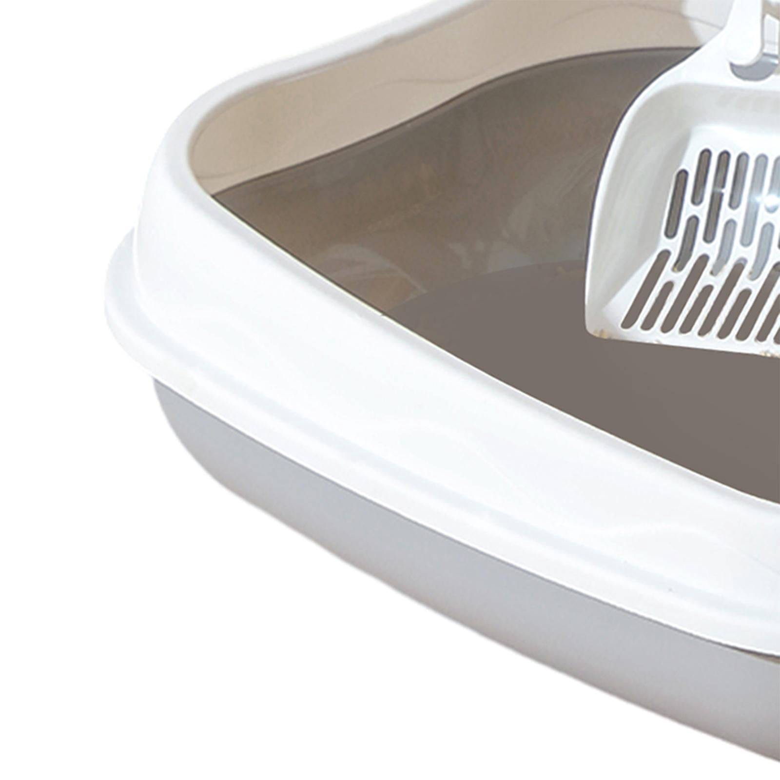 Open Tray Box balikha Open Top High Side Kitty Litter Tray Deep Fine Holes Long ...