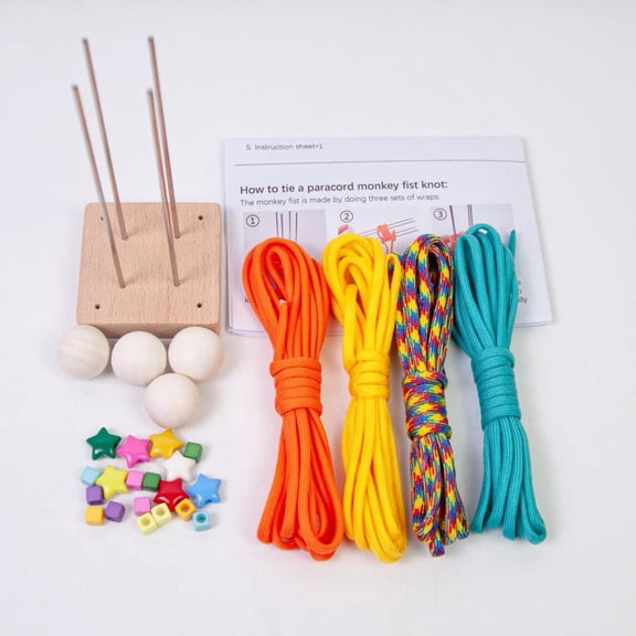 balikha Paracord Bracelet Making Kit Crochet Craft Set Hanging Ornament Cute Survival Training Crochet Material Package for DIY Maker 4