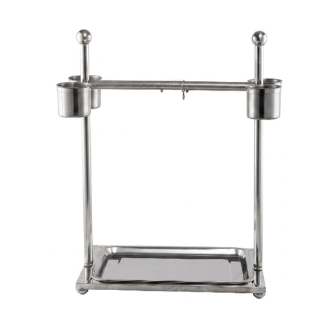 balikha Parrot Perch Bird Play Stand Rolling Base Solid Stainless Steel with Metal Feeding Cups and Tray for African Grey Macaw