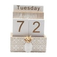 thumbnail image 1 of balikha Perpetual Calendar Wood Block Calendar Desk Desktop Home Rustic Decor Desktop Standing Calendar for Bar Nursery Dorm Birthday Pineapple, 1 of 9