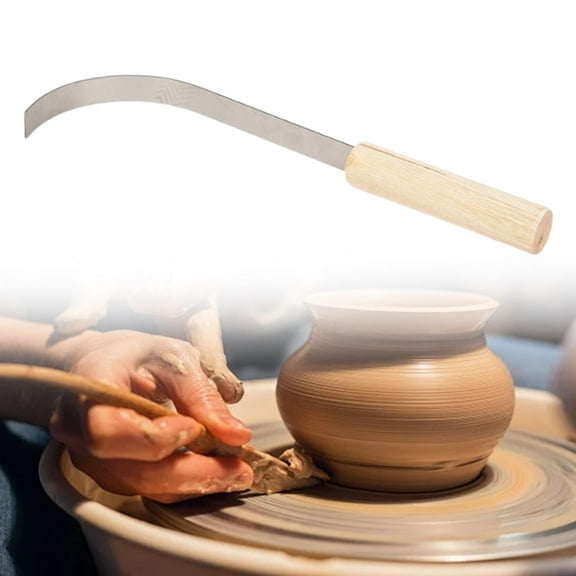 balikha Pottery Trimming Tool Stainless Steel Clay Sculpture Tool Wood Handle for Modeling Shaping Texture Carving Clay Tools