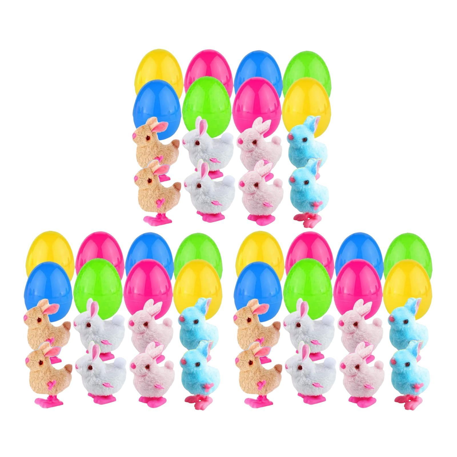 balikha Prefilled Easter Eggs with Bunny Toys,Basket Stuffers Fillers Gift,Kids Party Favors,Easter Eggs Filled with Bunny Toys , set of 24