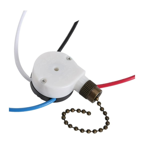 balikha Pull Chain Switch 3 Speed 4 Wire Replacement Part Wall Lamp Fixtures Versatile, with 4 Preinstalled Wires, Control Wall Light Bronze