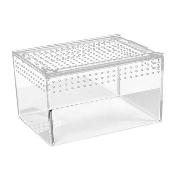 balikha Reptile Terrarium Acrylic Terrarium Container Convenient Ventilation Turtle Tank Reptile Breeding Box for Terrapin Amphibians M
