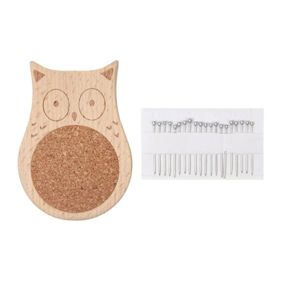 balikha Sewing Pin Cushion Pad Wood DIY Crafts Sewing Supplies Pincushion Pin Holder for Embroidery work Quilting Owl