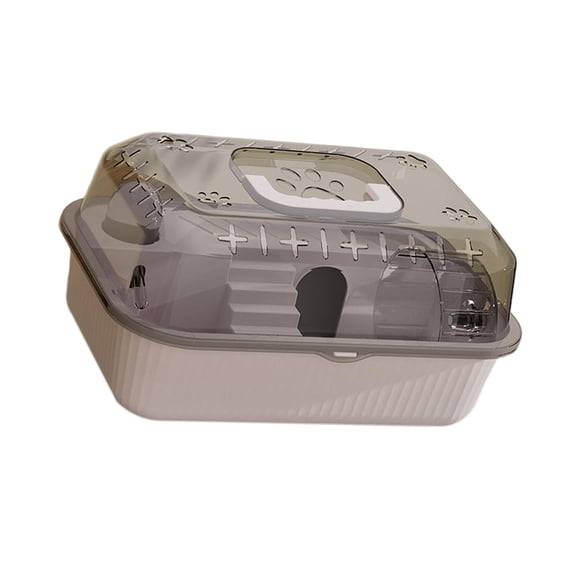 balikha Travel Transparent Hamster House Hamster Carry Case Cage Ventilation Portable Hamster Cage for Guinea Pigs Rats Small Animals Gray