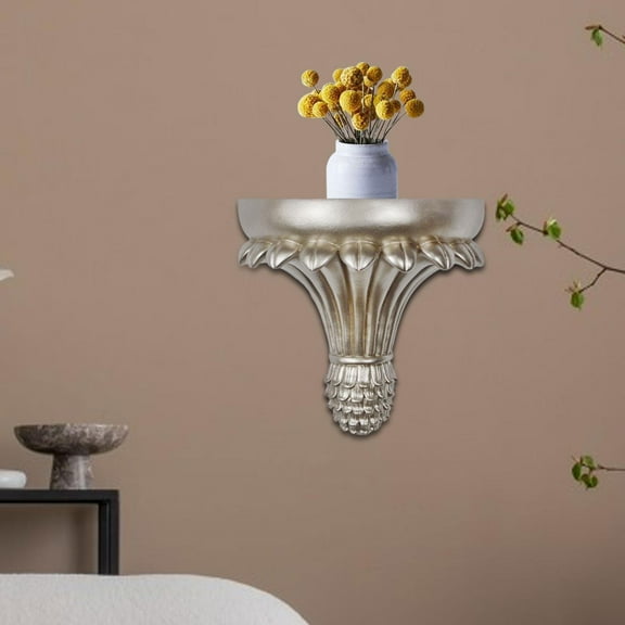 balikha Wall Mounted Shelf Living Room Office Decorative 3D Bedroom Retro Decoration Golden Large