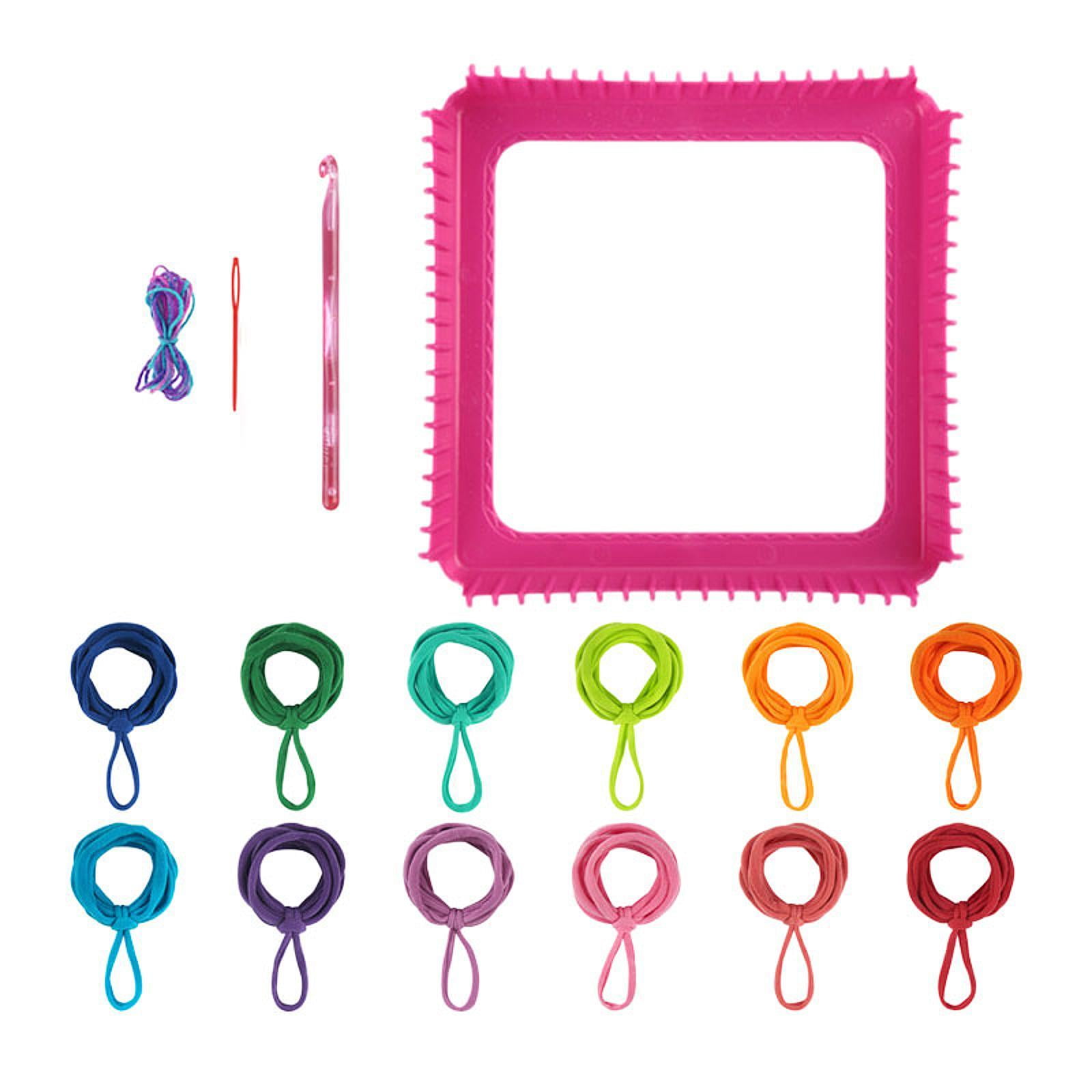 balikha Weaving Loom Kit Toys DIY Knitting Crochet Portable Crafts Gifts Potholder Loops Making Kits Sewing Craft for Adults Children 12 Colors
