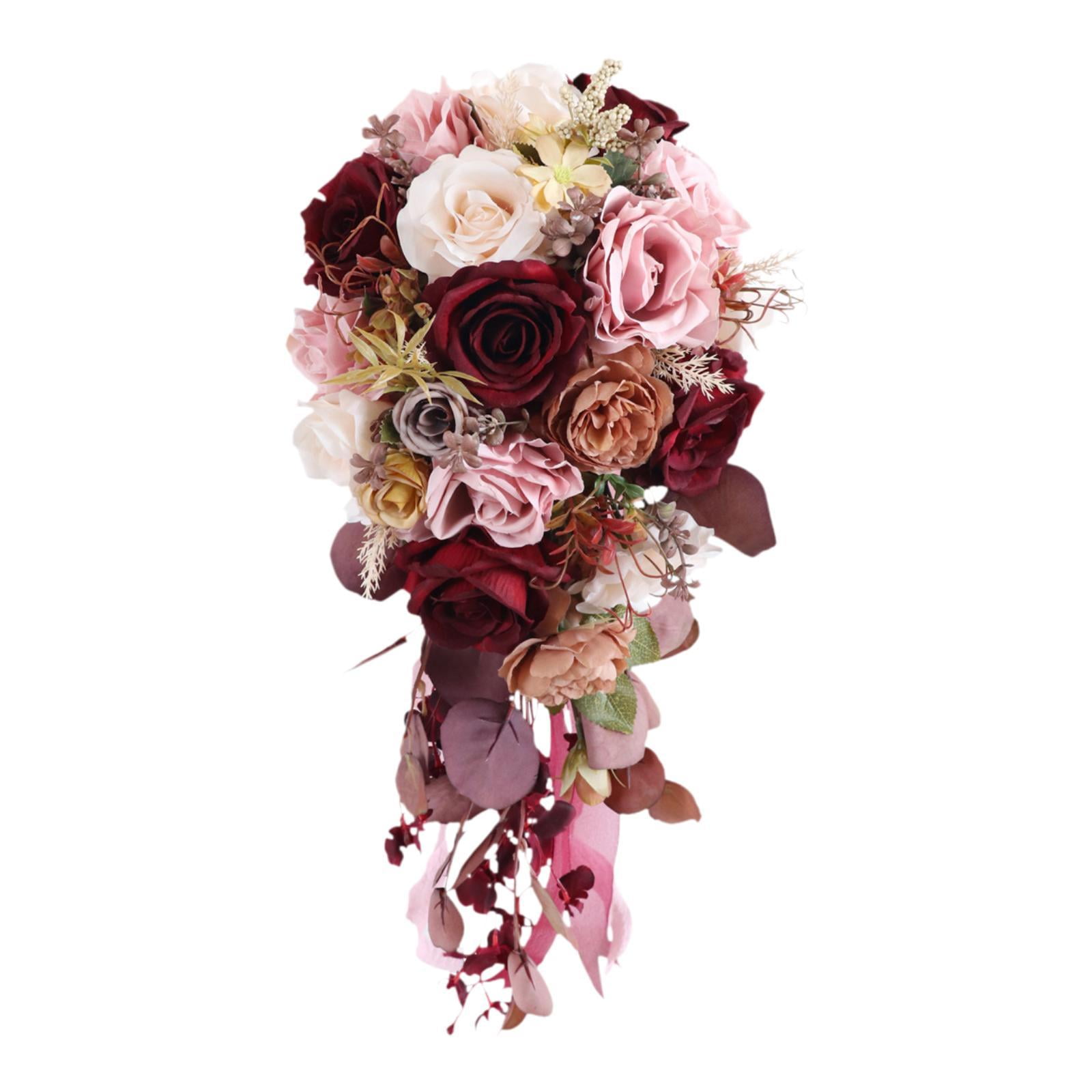 balikha Wedding Bouquet Bridal Bouquet Elegant Artificial Flowers Bride Holding Bouquet for Anniversary Ceremony Wedding Centerpieces