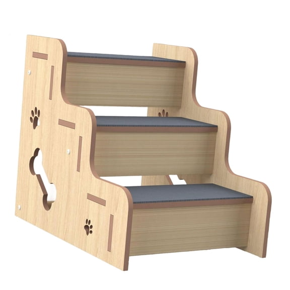 balikha Wooden House Staircase for Bedtime, Accessories, Pet Reserves, Dog Climbing Conductors, Dog Step for Small Dogs Cats Older Animals Interiors 3 layer