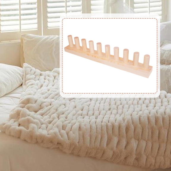 balikha Wooden Knitting Loom Weaving Loom Chunky Yarn Peg Frame Blanket Loom Hand Knitting Tool Wood Structure Suitable for DIY Blanket Making Hobby Crafting