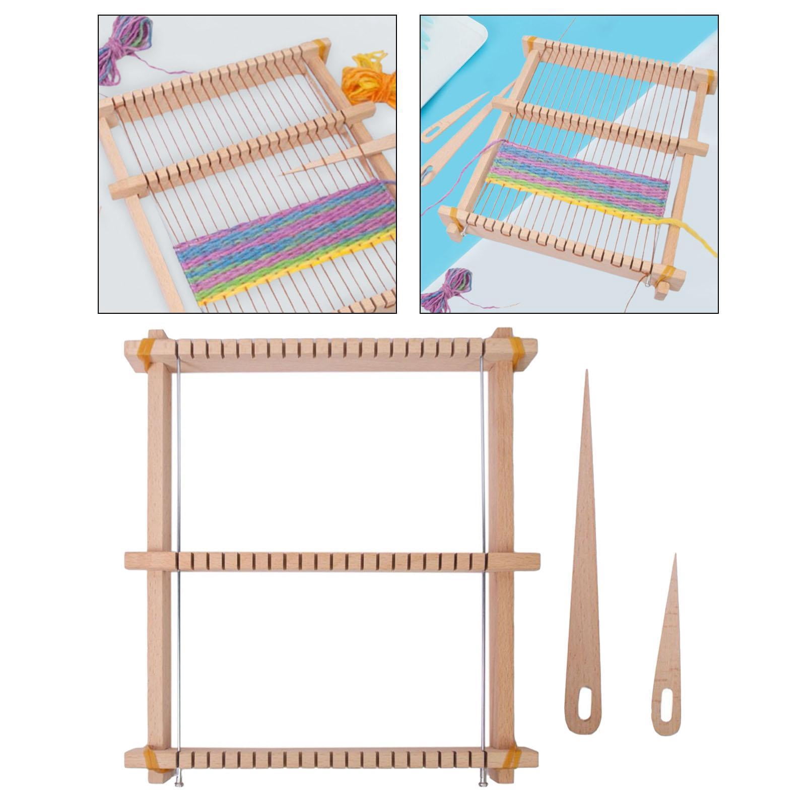 balikha Wooden Weaving Loom Kit with Wooden Crochet Needle 24x 28 cm for Beginners Adults and Children Tapestry Loom for Wall Hanging